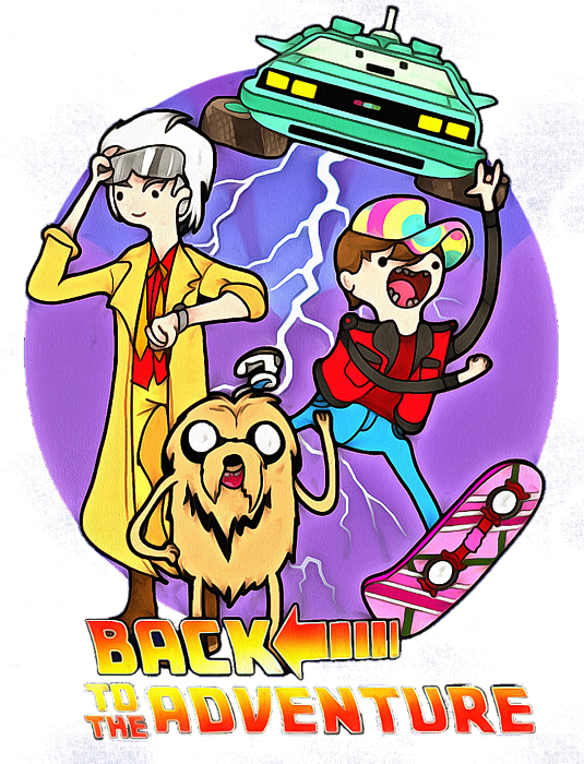 Back To The Future Onesie For Sale By Sarah Carlos - Adventure Time Back To The Future, HD Png Download PNG with transparent background