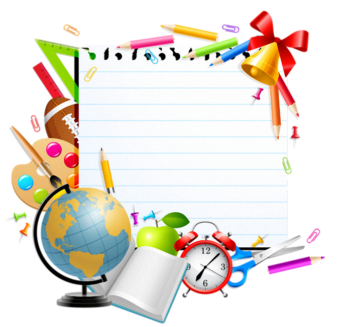Backto School Supplies Graphic PNG with transparent background