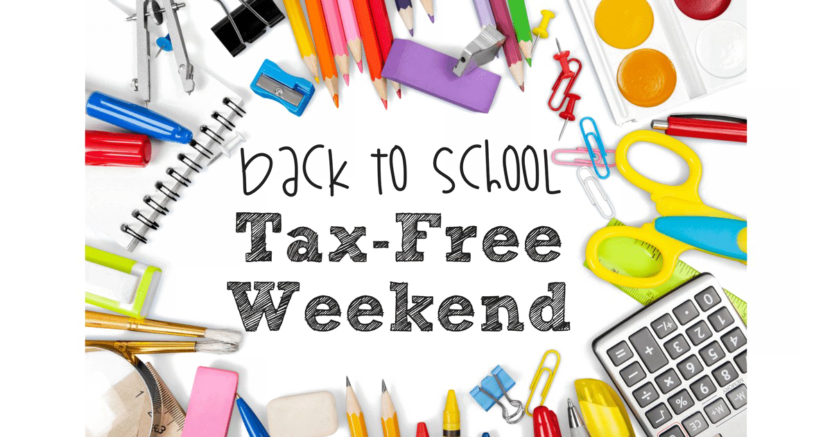 Backto School Tax Free Weekend Supplies PNG with transparent background