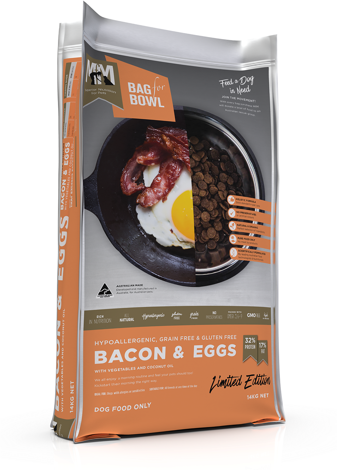 Baconand Eggs Dog Food Packaging