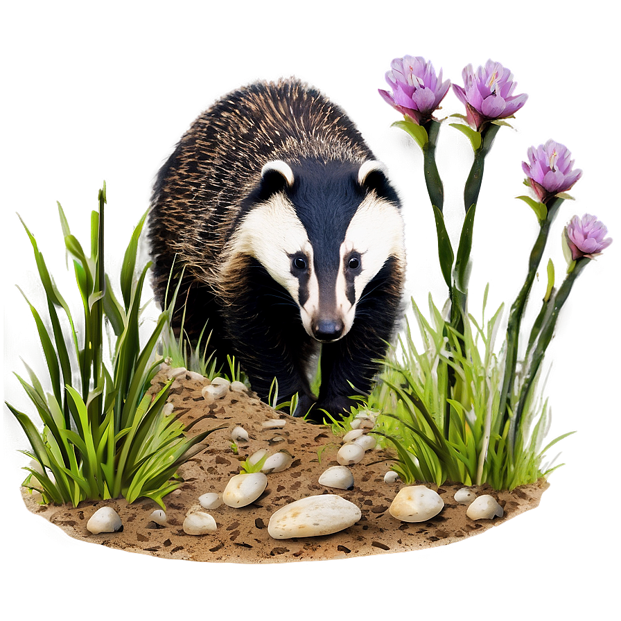 Badger In Natural Habitat Png Tfh33