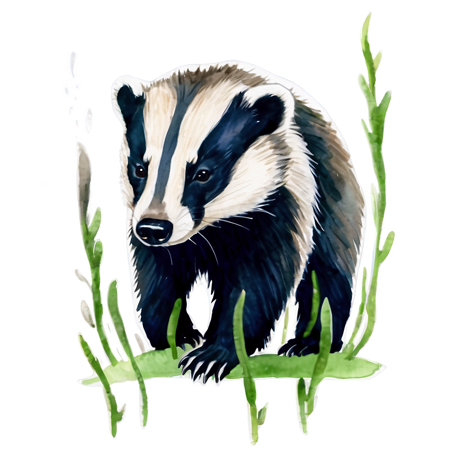 Badger In Watercolor Png 2