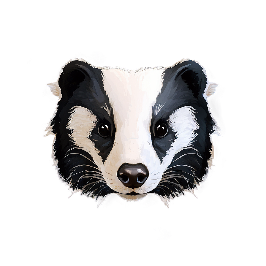 Badger Portrait Artwork Png Sqh