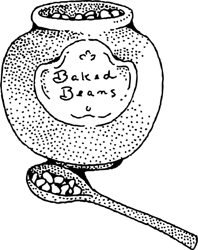 Baked Beans - Baked Beans Clipart Black And White, HD Png Download PNG with transparent background