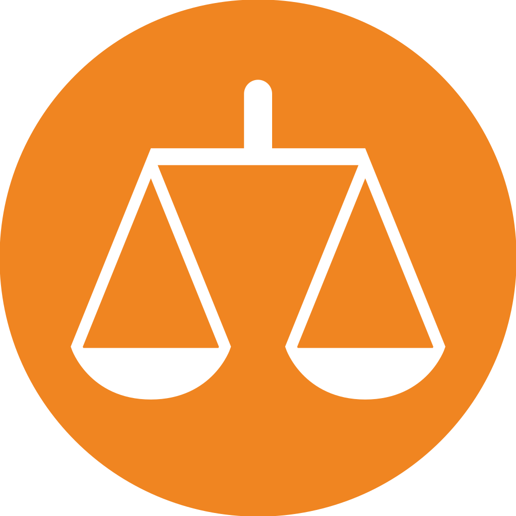 Balance Scale Icon Orange Background