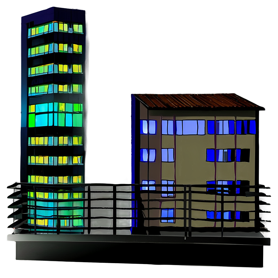 Balcony Night View PNG 06272024 PNG with transparent background