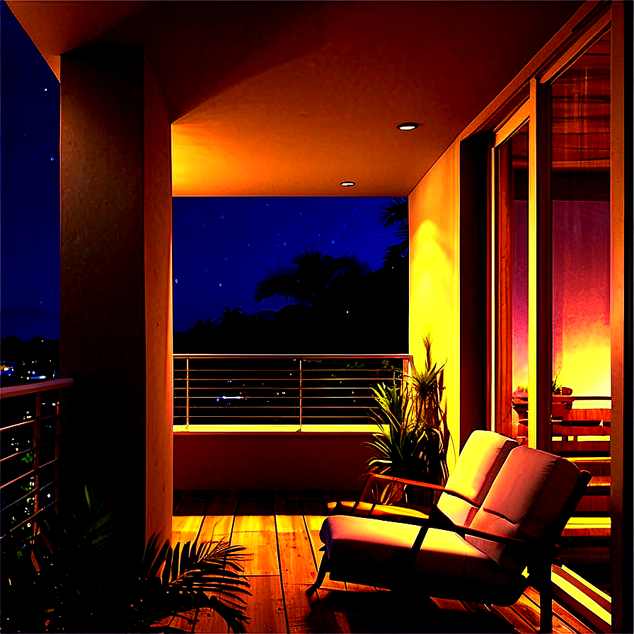 Balcony Night View PNG 06272024 PNG with transparent background