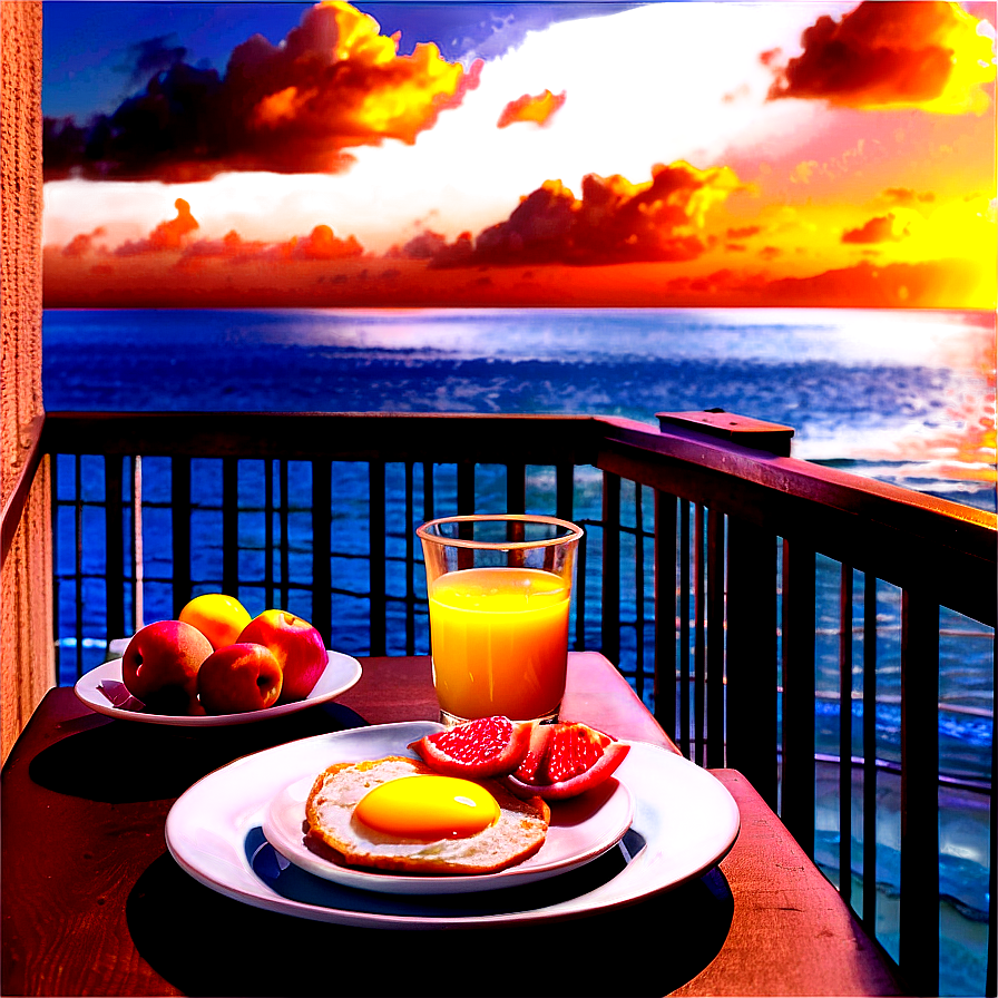Balcony Sunrise Breakfast PNG htf61 PNG with transparent background