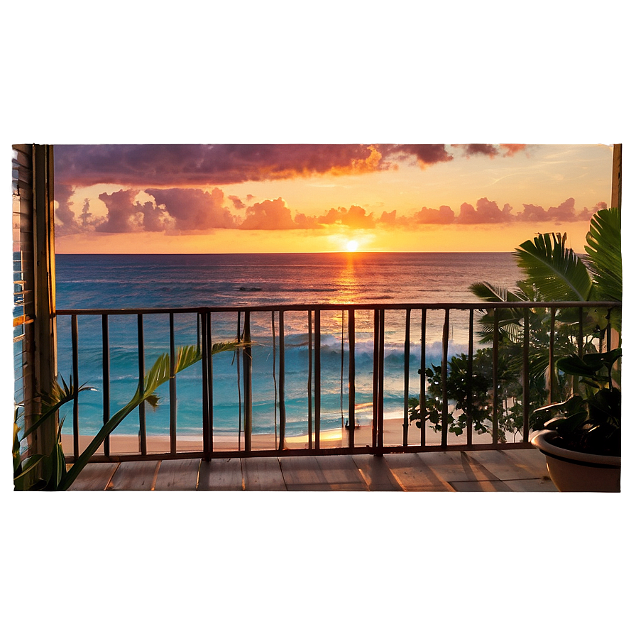 Balcony View Sunset PNG 06272024 PNG with transparent background