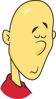 Bald Cartoon Character Red Collar PNG image with a transparent background, free high-resolution download