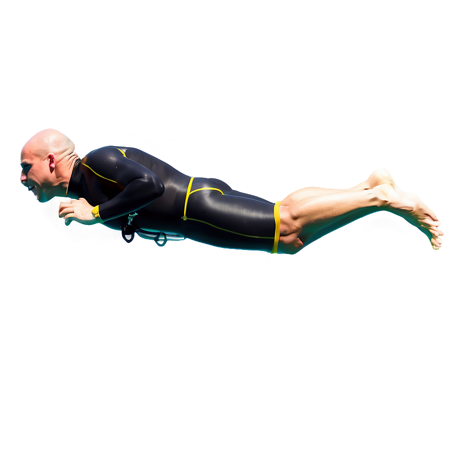 Bald Diver Swimming Png Upm