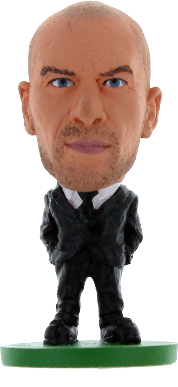 Bald Figurein Suit Miniature PNG with transparent background