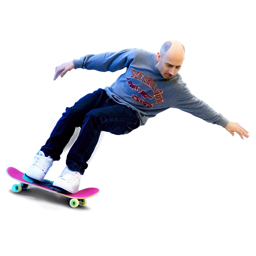 Bald Skateboarder Png Xle34