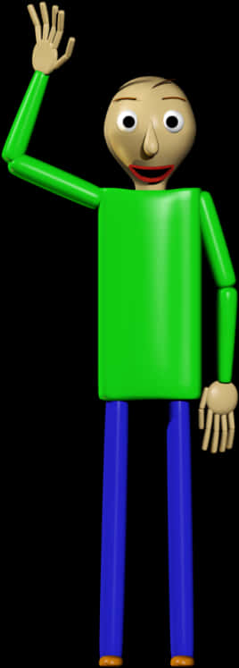 Baldi Character Raising Hand