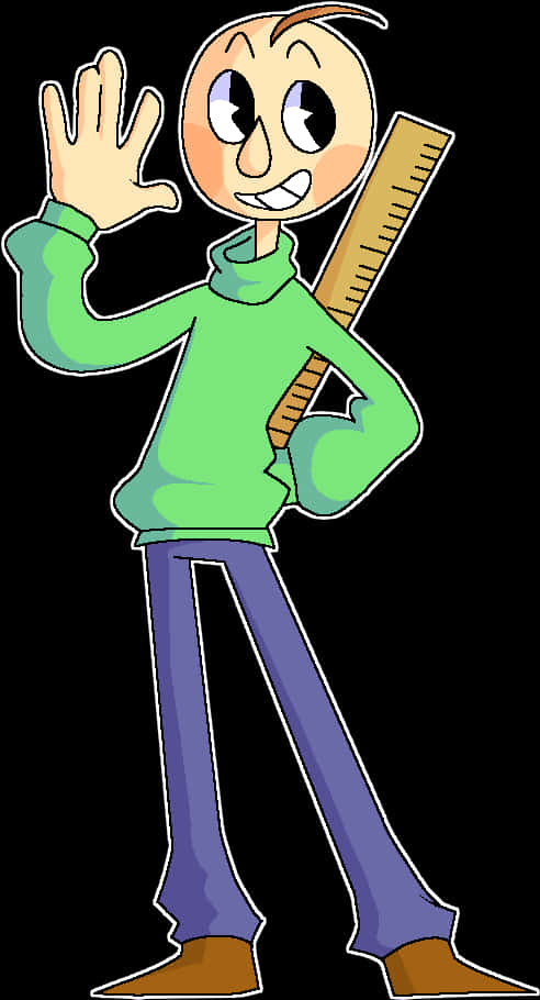 Baldi Character Waving