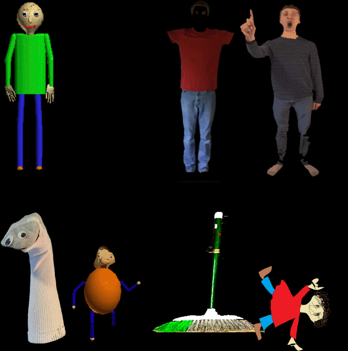 Baldi Game Characters Collage