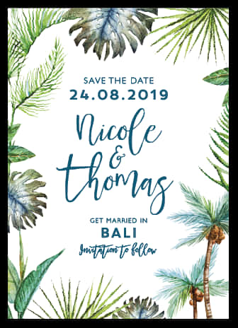 Bali Wedding Save The Date Invitation