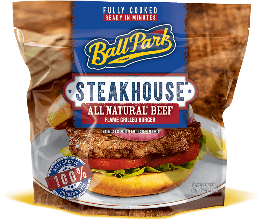 Ball Park Steakhouse Burger Packaging