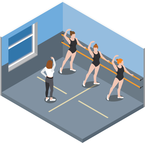 Ballet Class Isometric Illustration