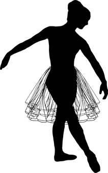 Ballet Dancer Silhouette PNG with transparent background