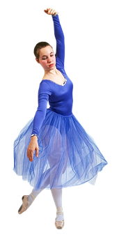 Ballet Dancerin Blue Tutu PNG with transparent background