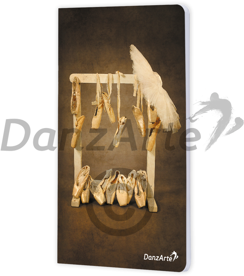“hanging Pointe Shoes” A6 Matt Laminated Notebook - Pointe Shoe, HD Png Download PNG with transparent background