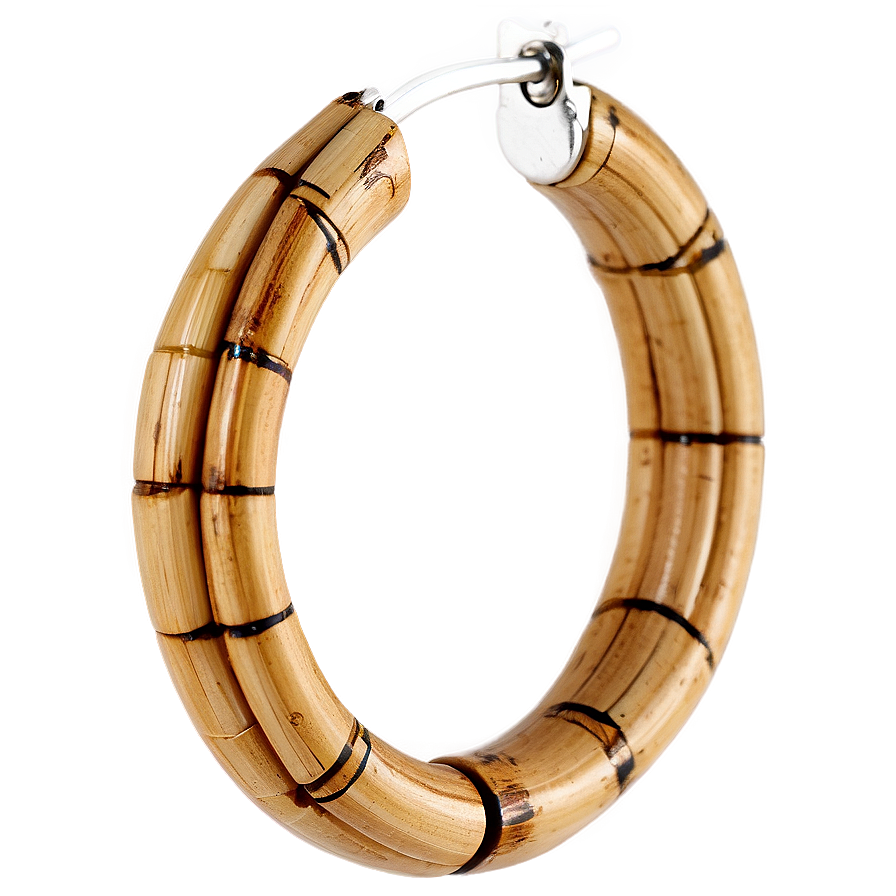 Bamboo Hoop Earring Png Krr