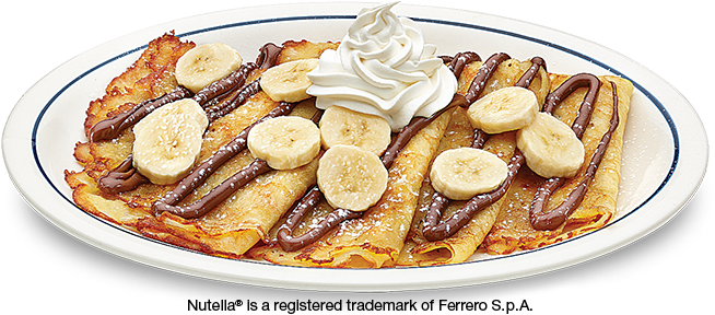 Ihop Elizabeth Nj Crepes - Banana Hazelnut Crepes Ihop, HD Png Download PNG with transparent background