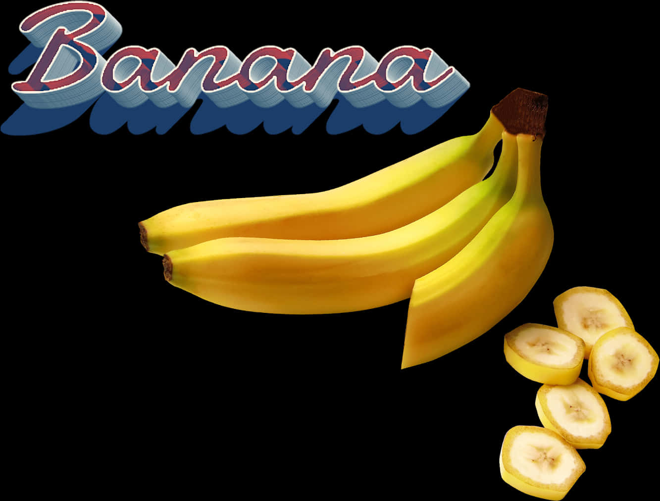 Banana Graphicwith Sliced Pieces