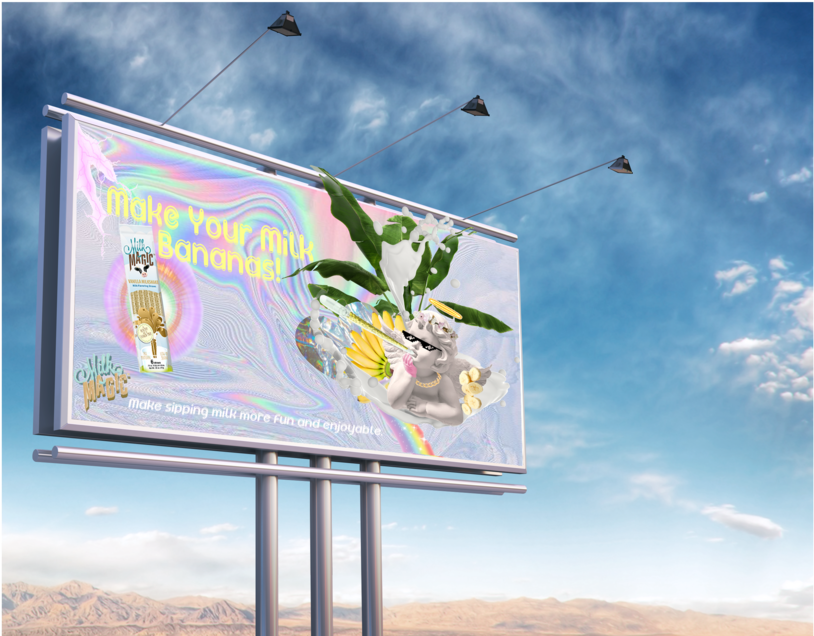 Banana Milk Flavor Billboard Ad