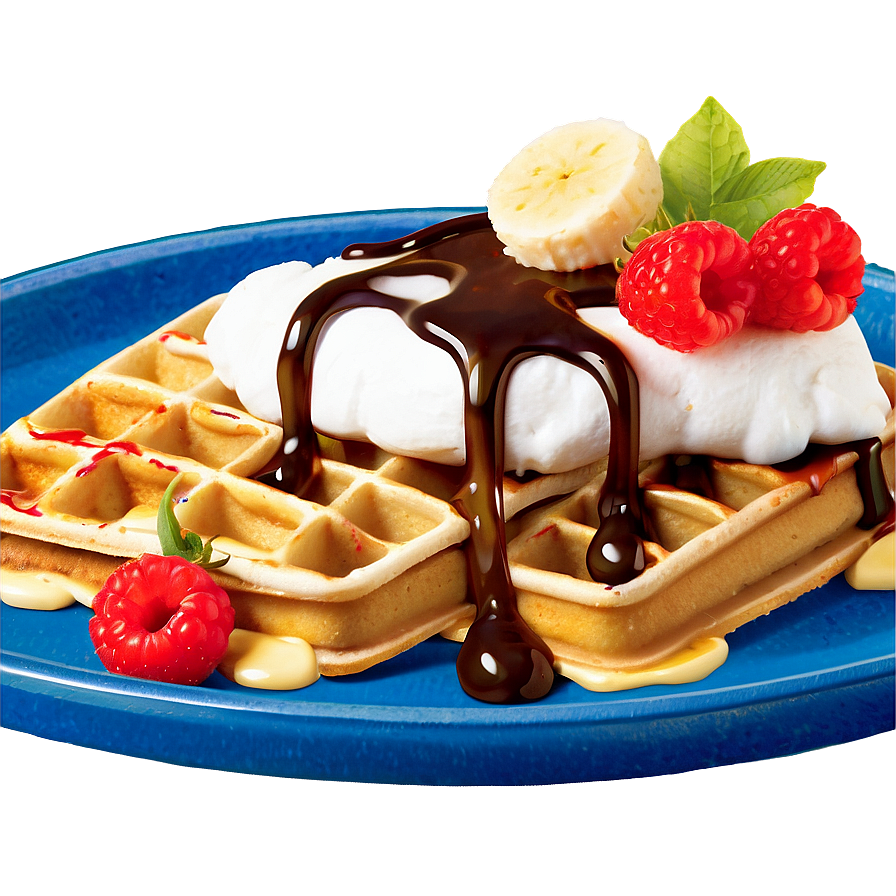 Banana Split Waffle Png Unx8