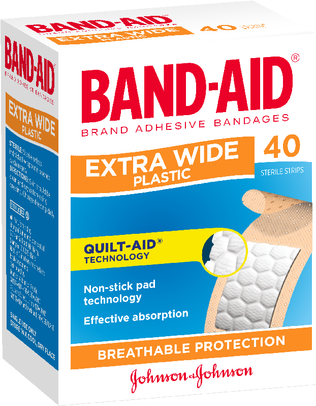 Band Aid Extra Wide Adhesive Bandages Box