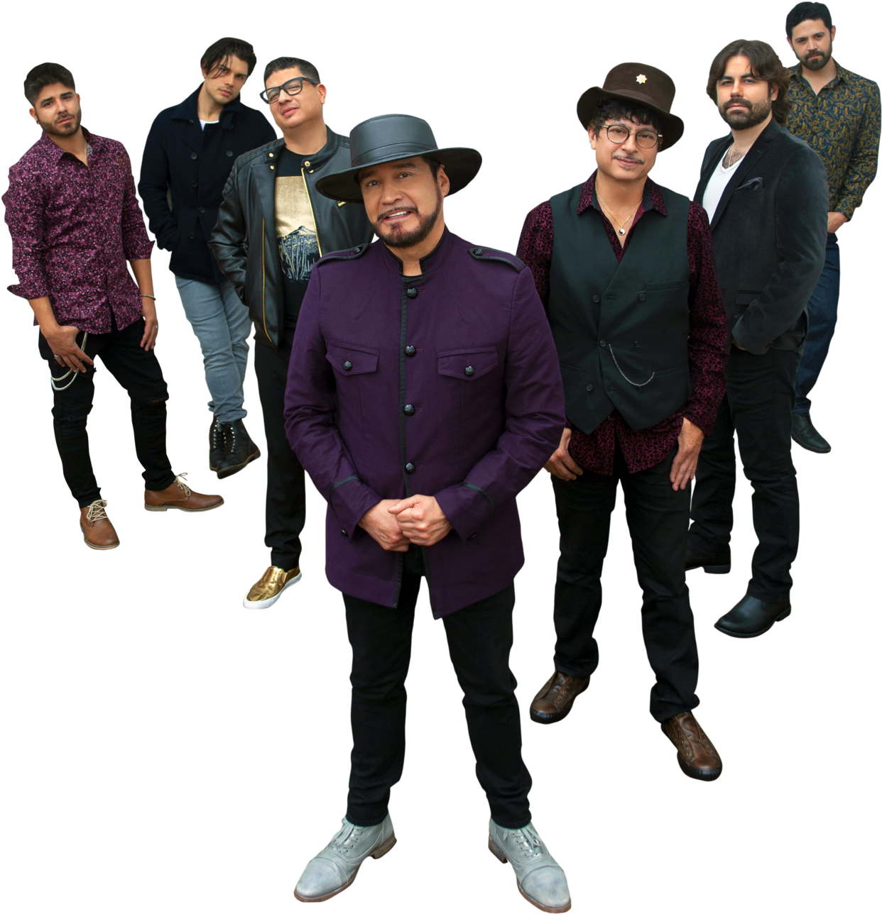 Band Group Portrait Standing PNG with transparent background
