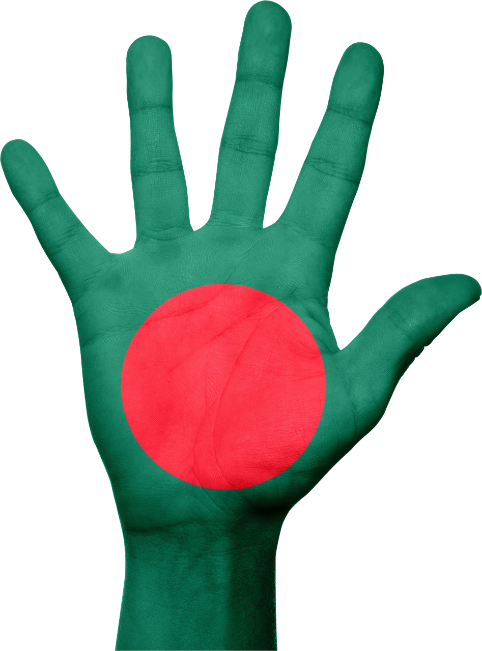 Bangladesh Flag Painted Hand