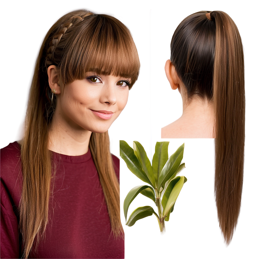 Bangs And Ponytail Look Png 05252024