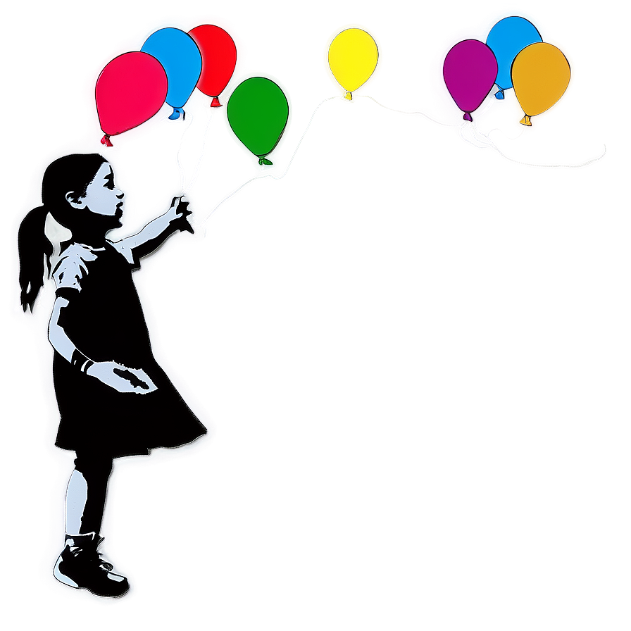 Banksy Flying Balloons Girl PNG 06232024 PNG with transparent background