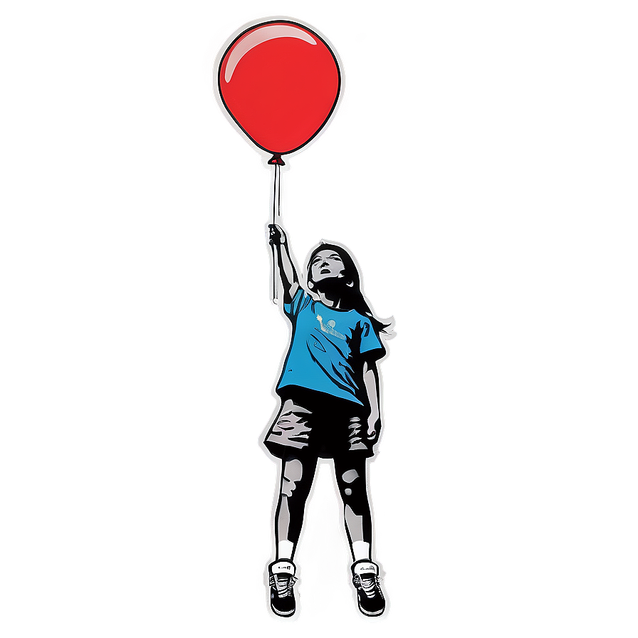 Banksy Flying Balloons Girl PNG qat PNG with transparent background