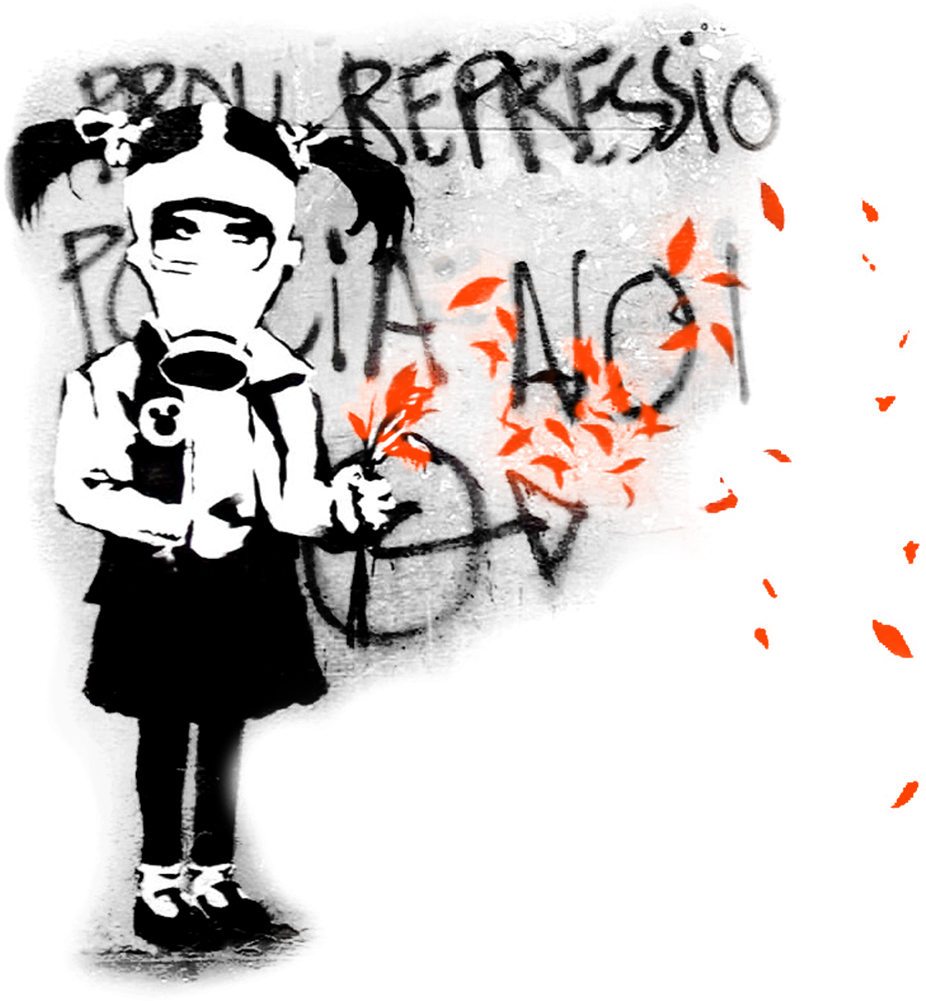 Banksy Gas Mask Girl , Png Download - Banksy Girl With Gas Mask, Transparent Png PNG with transparent background