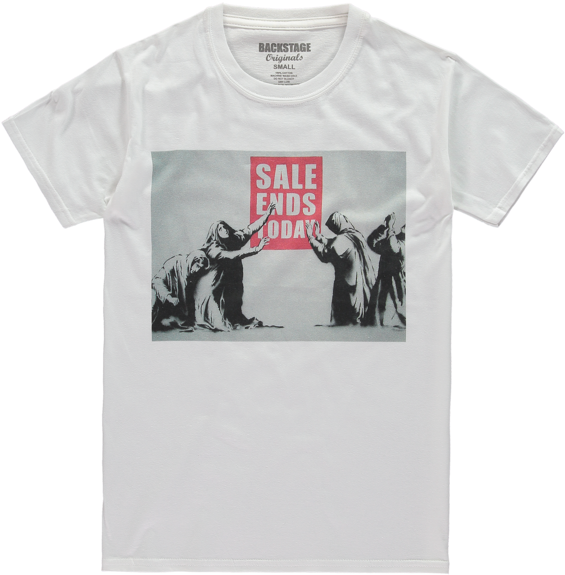 Banksy Sale Ends Today Men's T-shirt - Sale Ends Tomorrow Banksy, HD Png Download PNG with transparent background