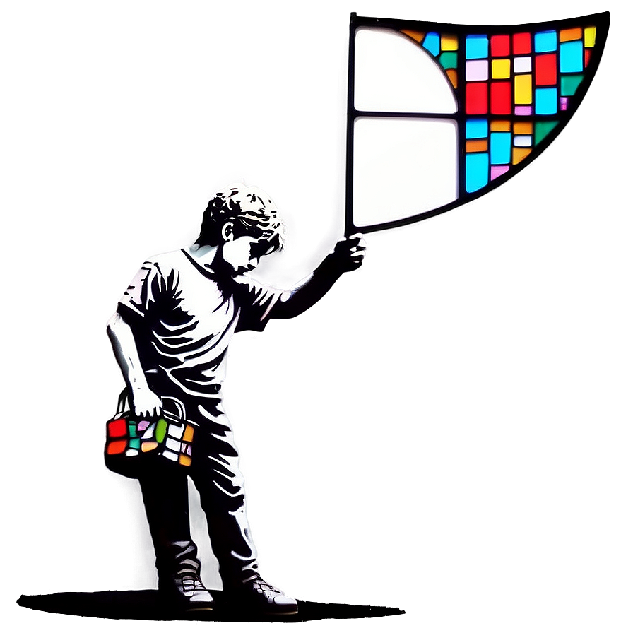 Banksy Stained Glass Window Png 32