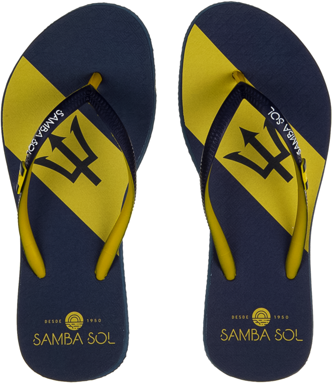 Barbados Flag Themed Flip Flops