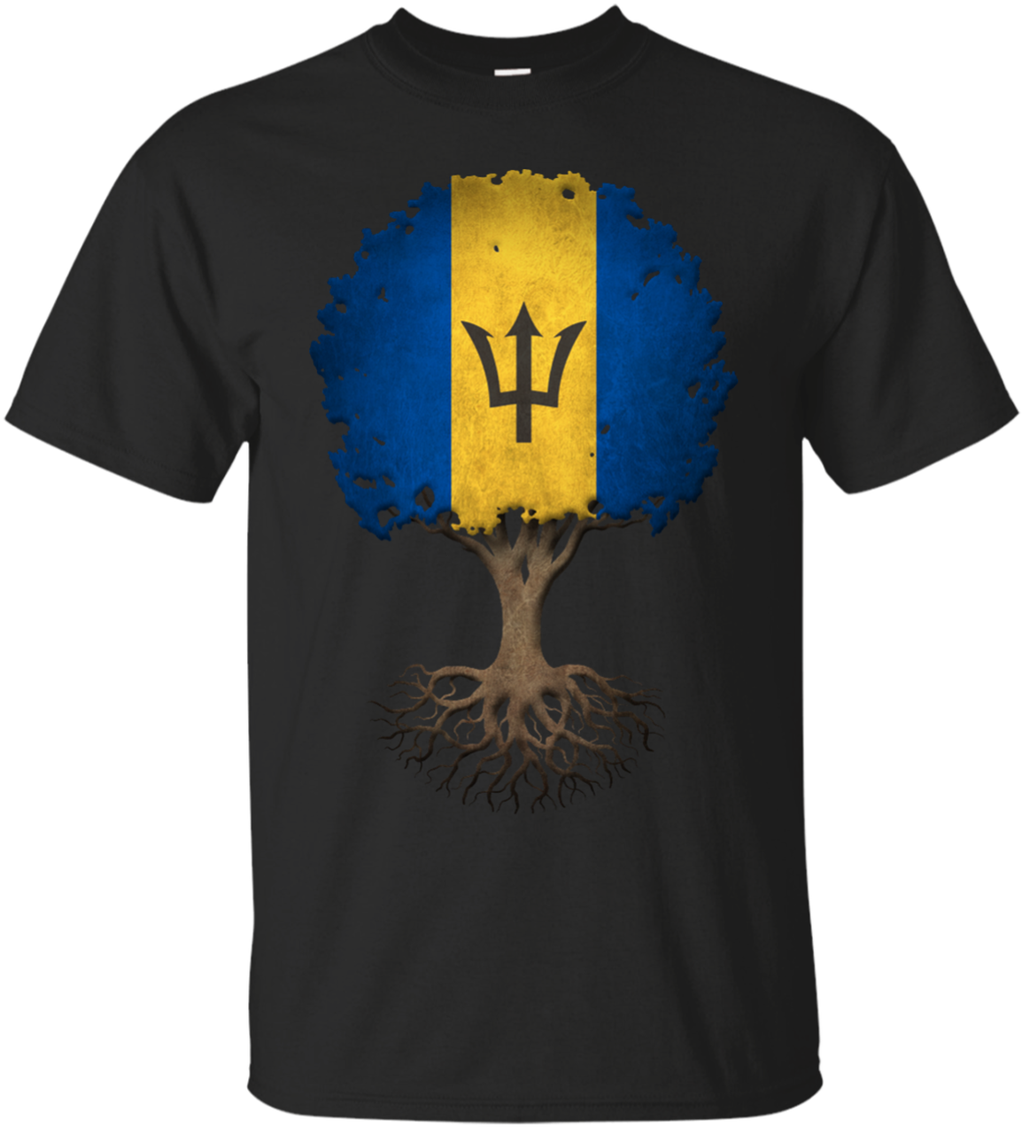 Barbados Flag Tree Roots T Shirt Design