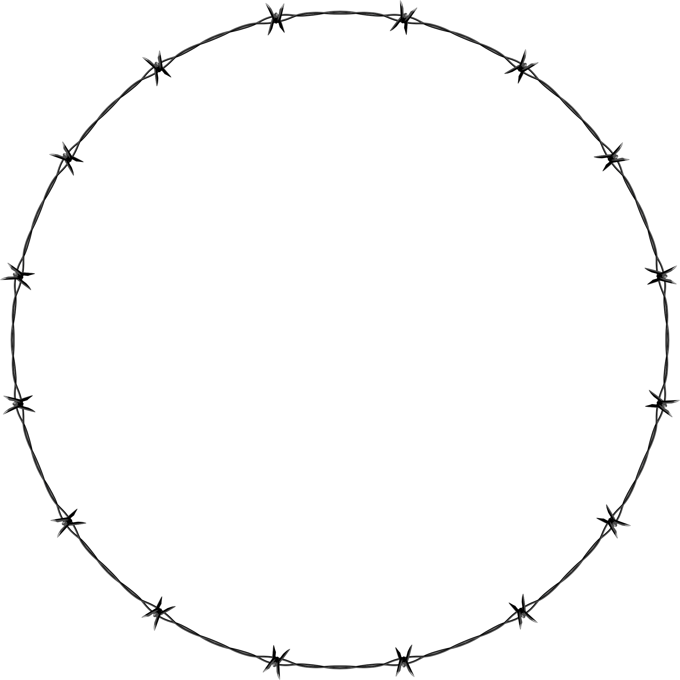 Barbed Wire Circle Graphic PNG image with a transparent background, free high-resolution download