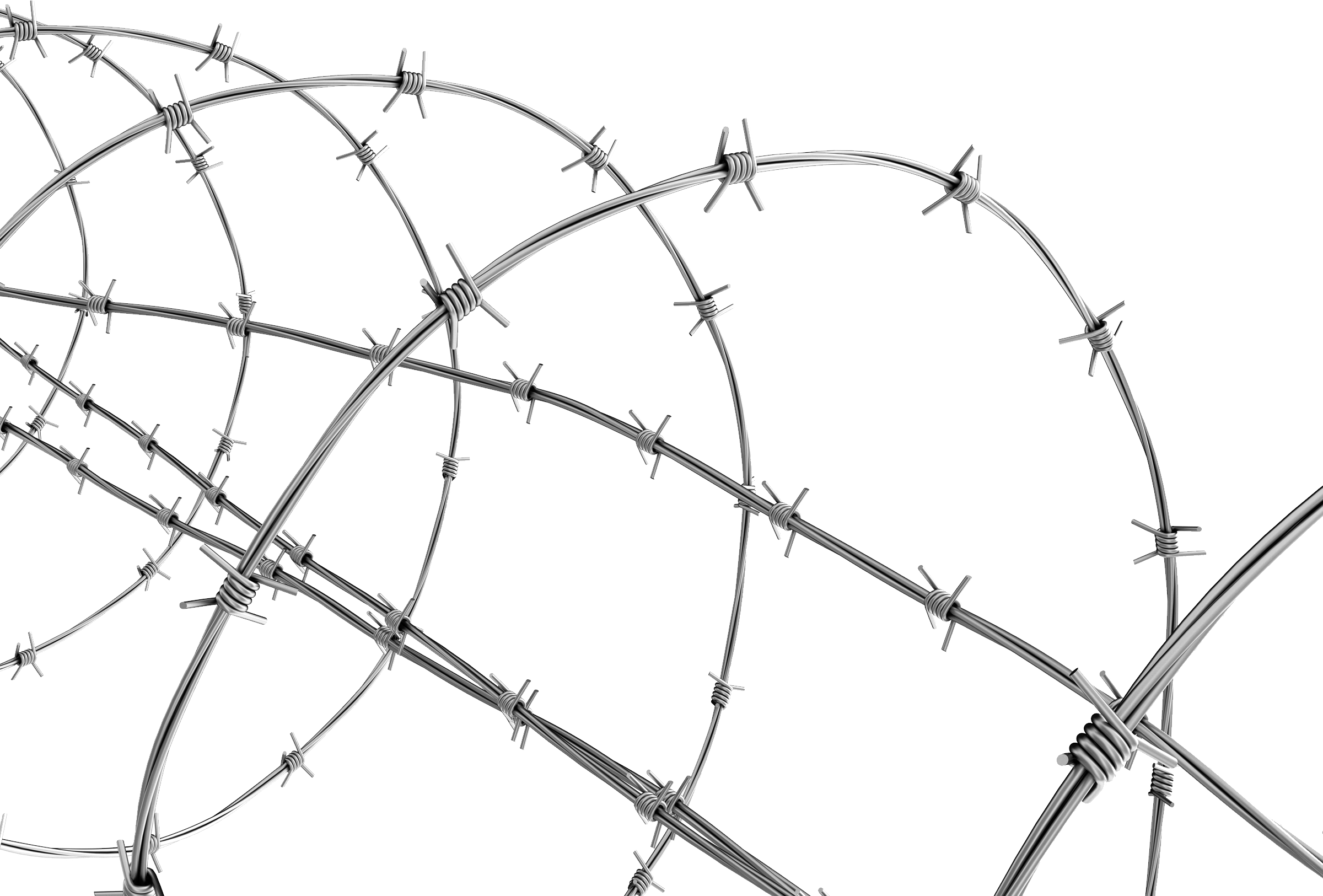Barbed Wire Coils Against Sky PNG image with a transparent background, free high-resolution download