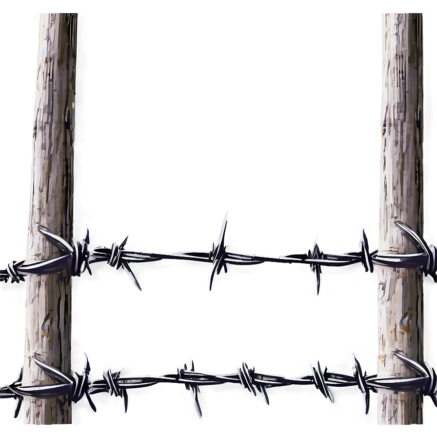 Barbed Wire Fence On Field Png 23