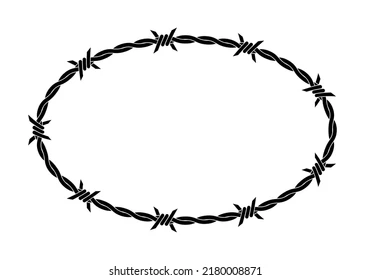 Barbed Wire Frame Vector PNG image with a transparent background, free high-resolution download