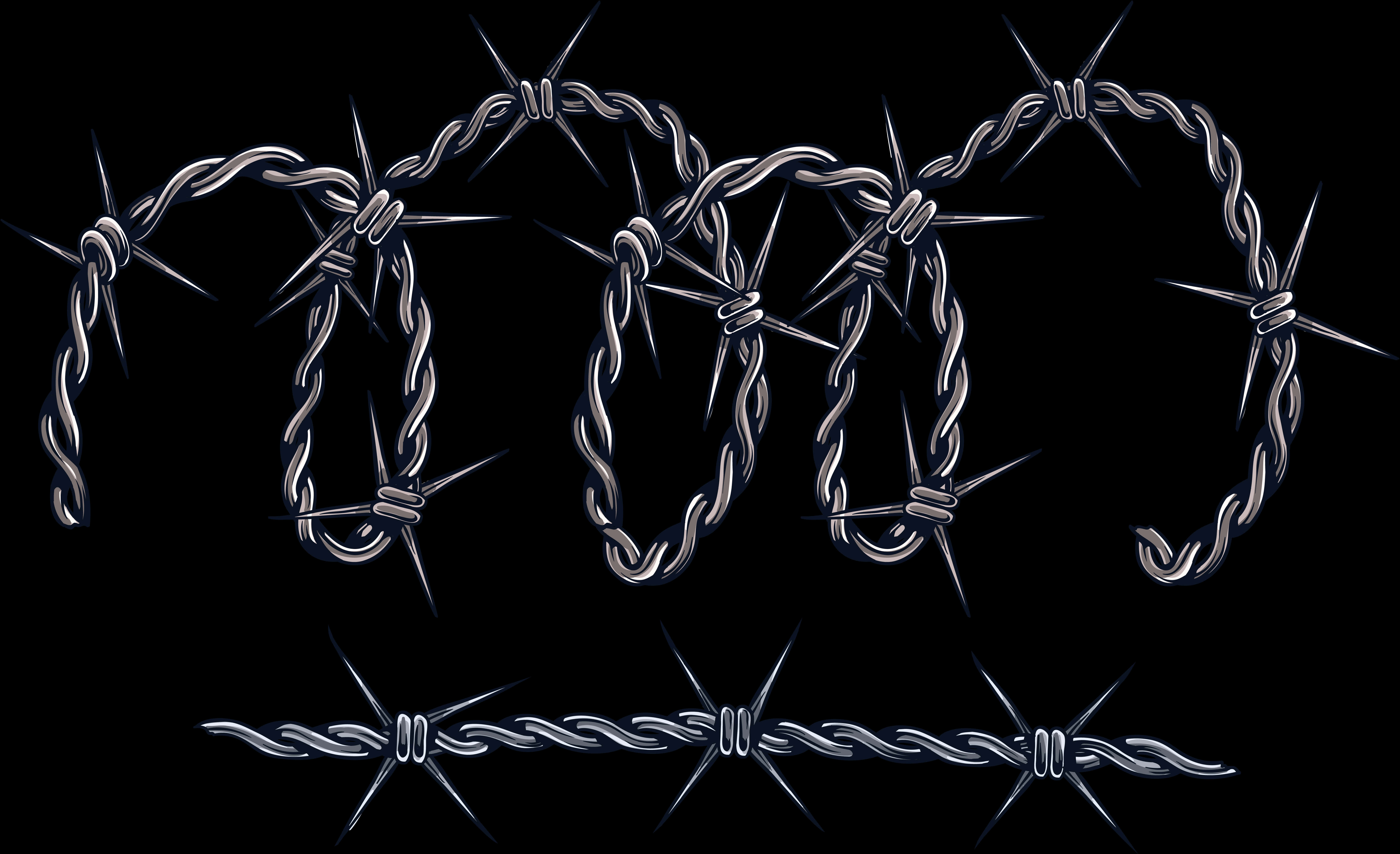 Barbed Wire Illustration PNG with transparent background