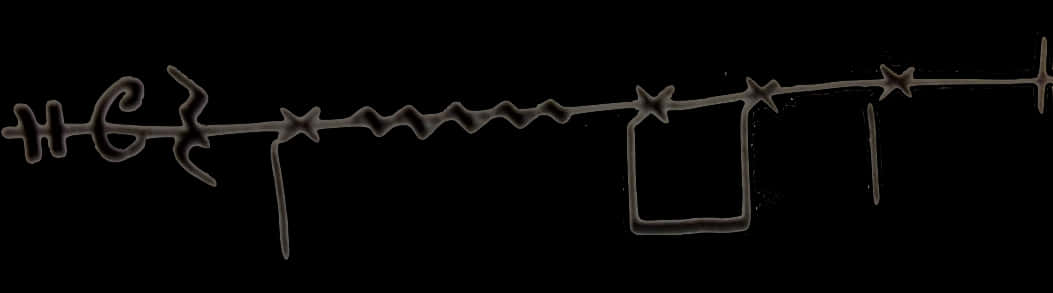 Barbed Wire Silhouette PNG with transparent background