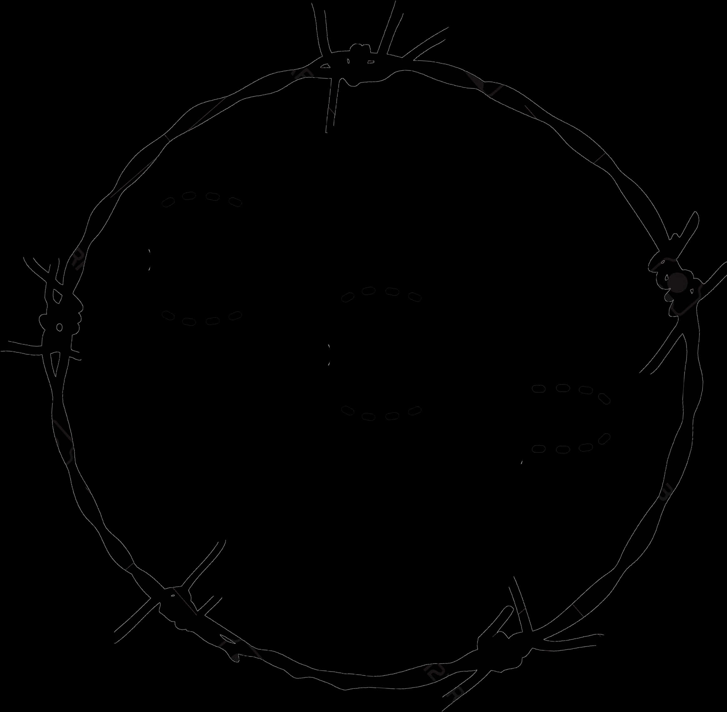 Barbed Wire Silhouette PNG with transparent background