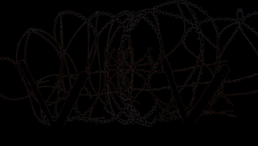 Barbed Wire Silhouette PNG with transparent background